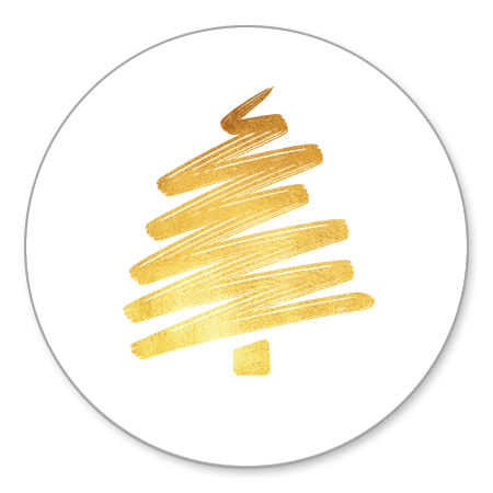 Sluitzegel goud kerstboom